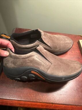 Merrell Mens Classic Jungle Moc Slip On Shoes Size 10 Brown Suede Athletic Grip